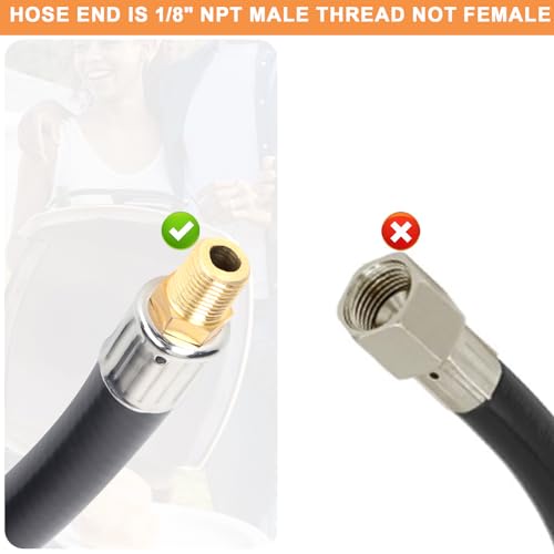 Propane Hose Adapter for Portable Gas Grill, 6FT, Black K900650