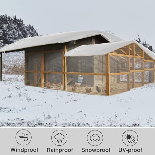 9.8 x 8.2 Ft Clear Waterproof Tarp, 5 mil Anti-tear Garden Rainproof Cover with Grommets E57716