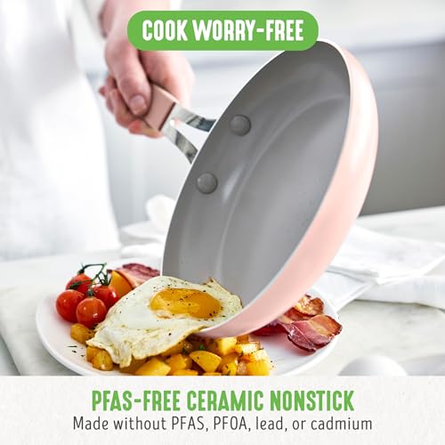 Ceramic Nonstick Cookware Set, 10-Piece Pots & Frying Pans, PFAS-Free, Oven Safe P723062