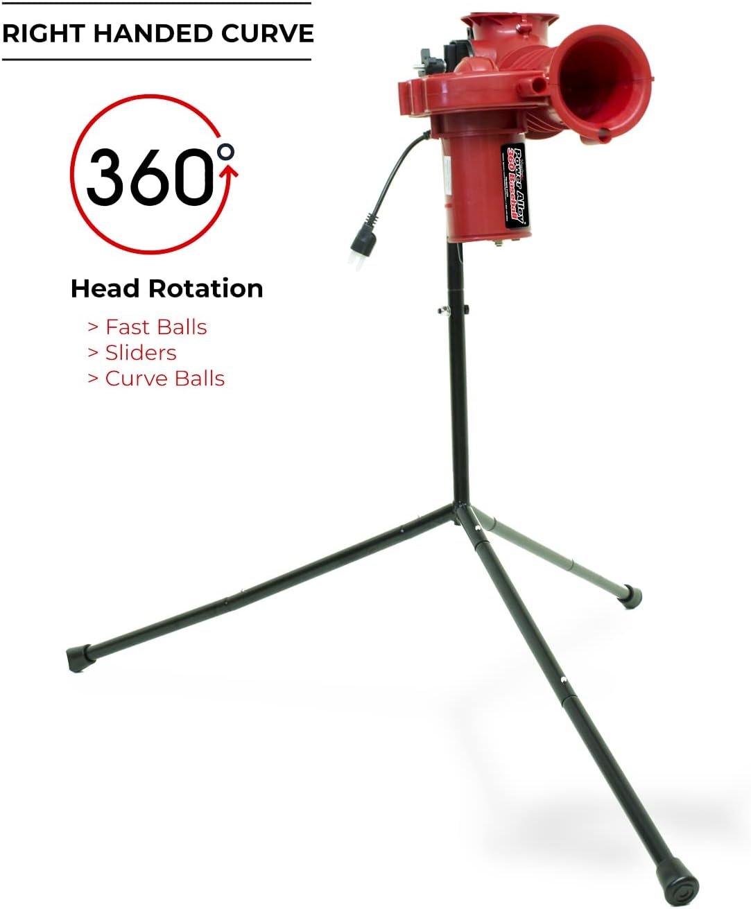 Baseball Pitching Machine for Lite Balls, 40-80 MPH, Lightweight Training C116
