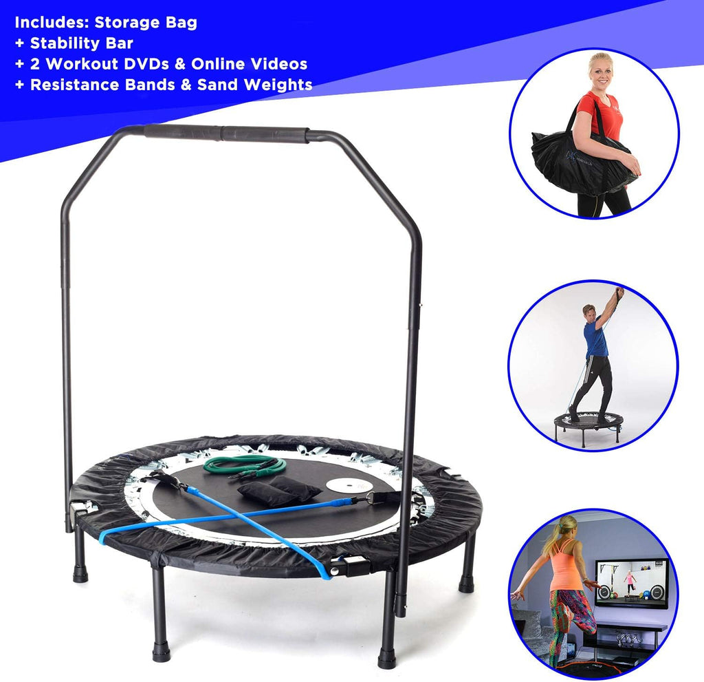 Folding Rebounder Mini Trampoline for Adults with Bar G192
