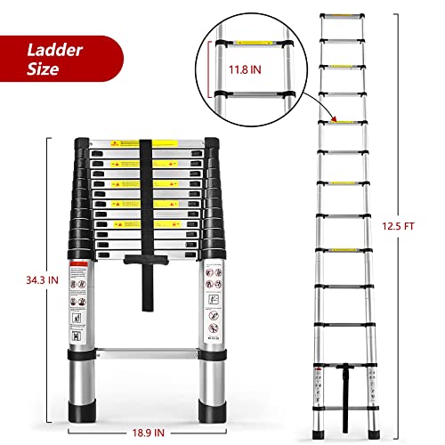 Telescoping Ladder Heavy Duty Aluminum 12.5 FT B8254