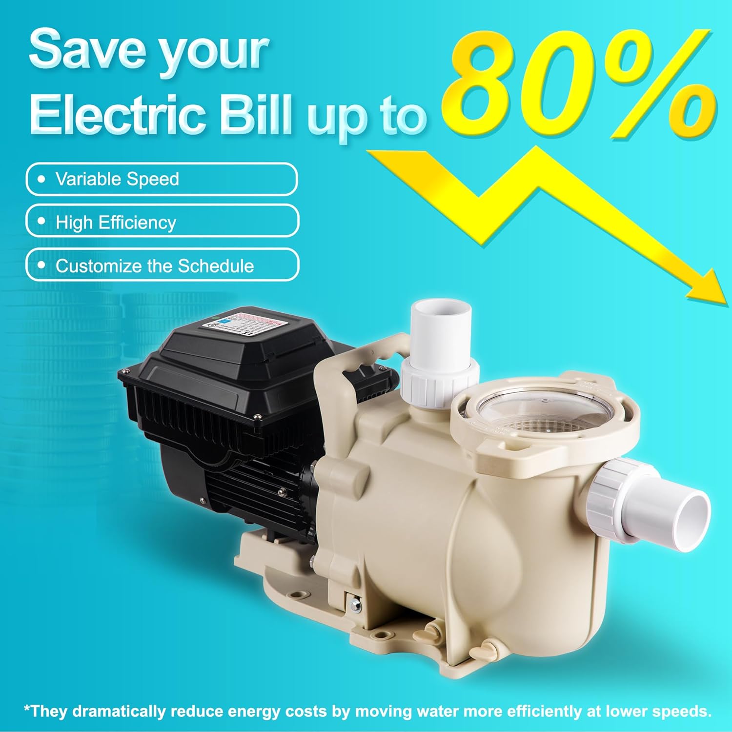 Variable Speed Pool Pump Inground 2HP with Filter Basket M40902