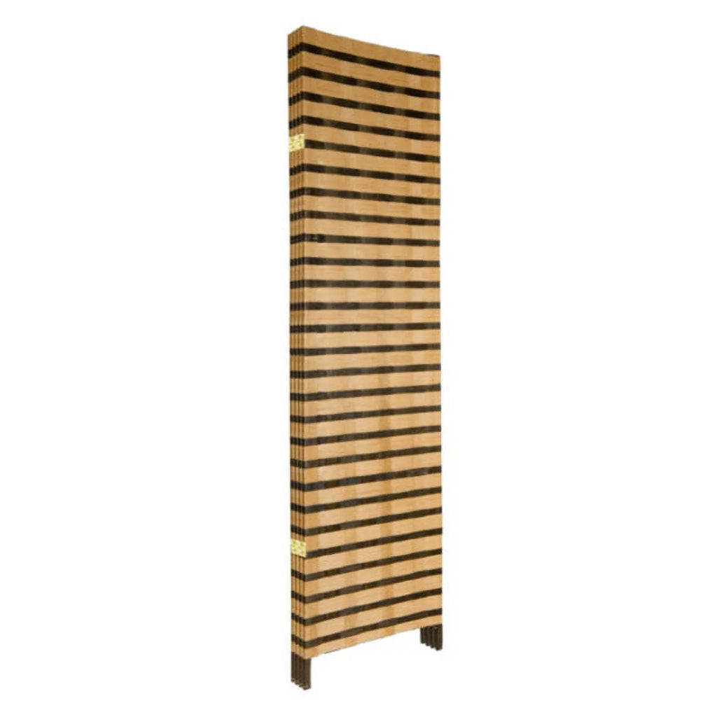 6 ft. Tall Two Tone Natural Fiber Room Divider - 4 Panel E426