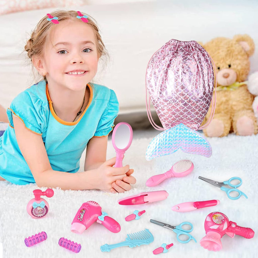 Kids Hair Salon Toy Set with Hair Dryer and Beauty Accessories N114904