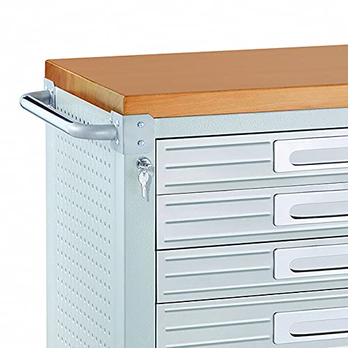 Heavy Duty Rolling Cabinet Workbench with Solid Wood Top, 12-Drawer Z6174