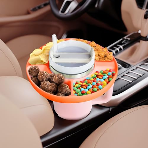 Snack Container for 40 oz Tumbler, 4 Compartment Reusable Snack Platter (Orange) M611271