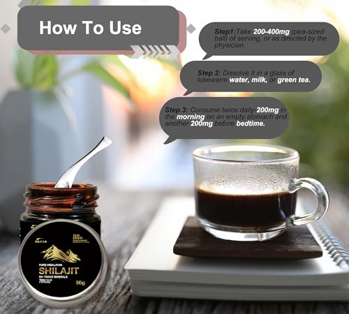 Shilajit Resin Supplement with Fulvic Acid and Trace Minerals, 50g R995068