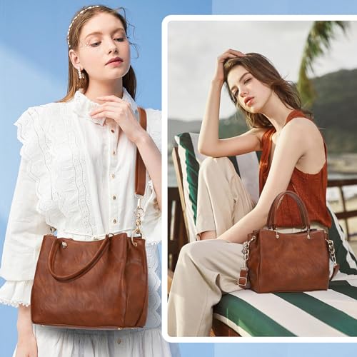 Women PU Leather Top Handle Satchel Shoulder Bag Tote G19535