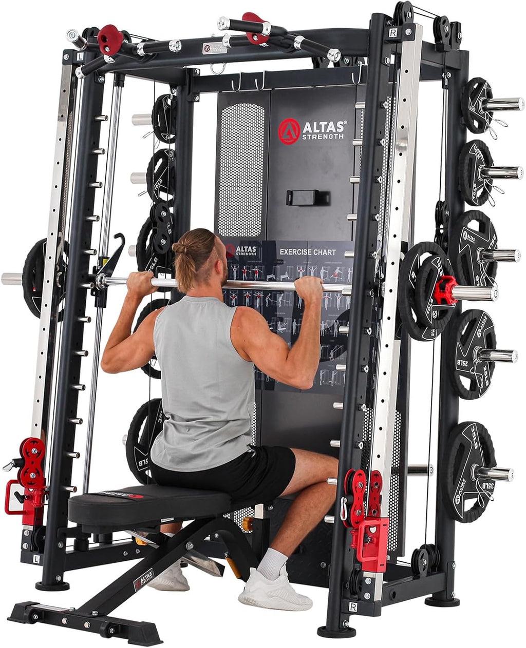 Home Gym Smith Machine with Pulley System and Pull Up Bar Z7369