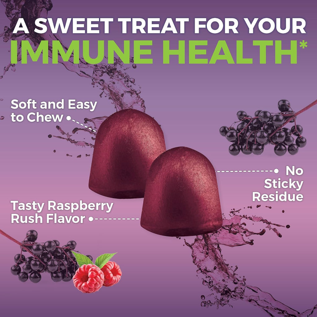 Elderberry Gummies with Zinc and Vitamin C for Immune Support U6354
