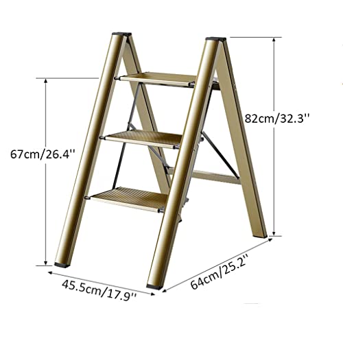 Folding Step Stool with Anti-Slip Wide Pedal, 330lbs Capacity, Lightweight Aluminum F44408