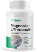 Magnesium L-Threonate | 144mg Elemental Magnesium | Super Absorption - Energy Metabolism - Supports Muscle Function | Non-GMO, Vegan-Friendly, 120 Capsules per Bottle