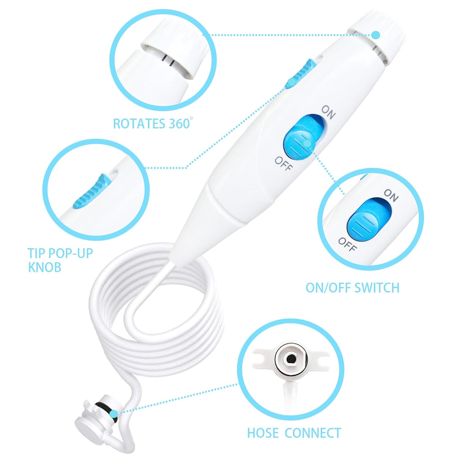 Water Flosser Replacement Tips for Oral Irrigator (Blue) Z844317