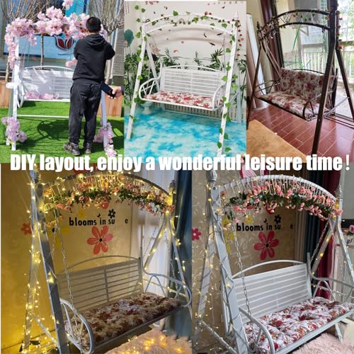 Metal Patio Porch Swing with A-Frame Stand and Adjustable Chains Q331