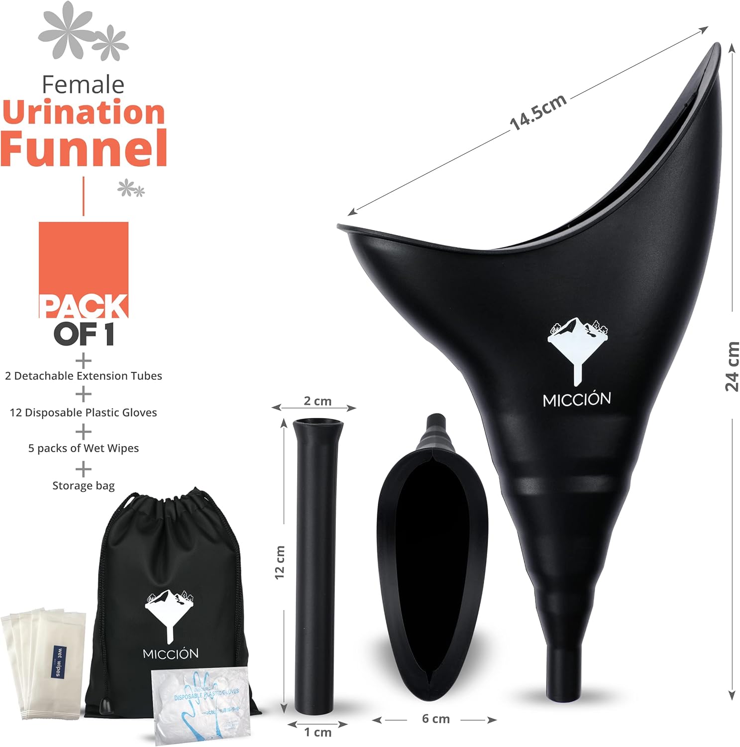 Leakproof Portable Urinal Funnel for Women, Reusable, for Camping & Post-Surgery Use X106580