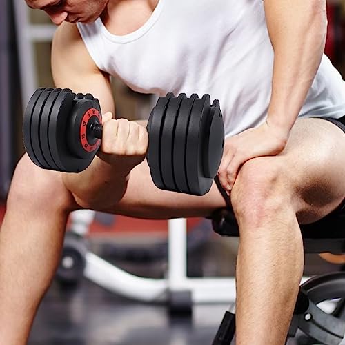 Adjustable Dumbbell Set 25/55LB with Anti-Slip Handle for Home Gym L104