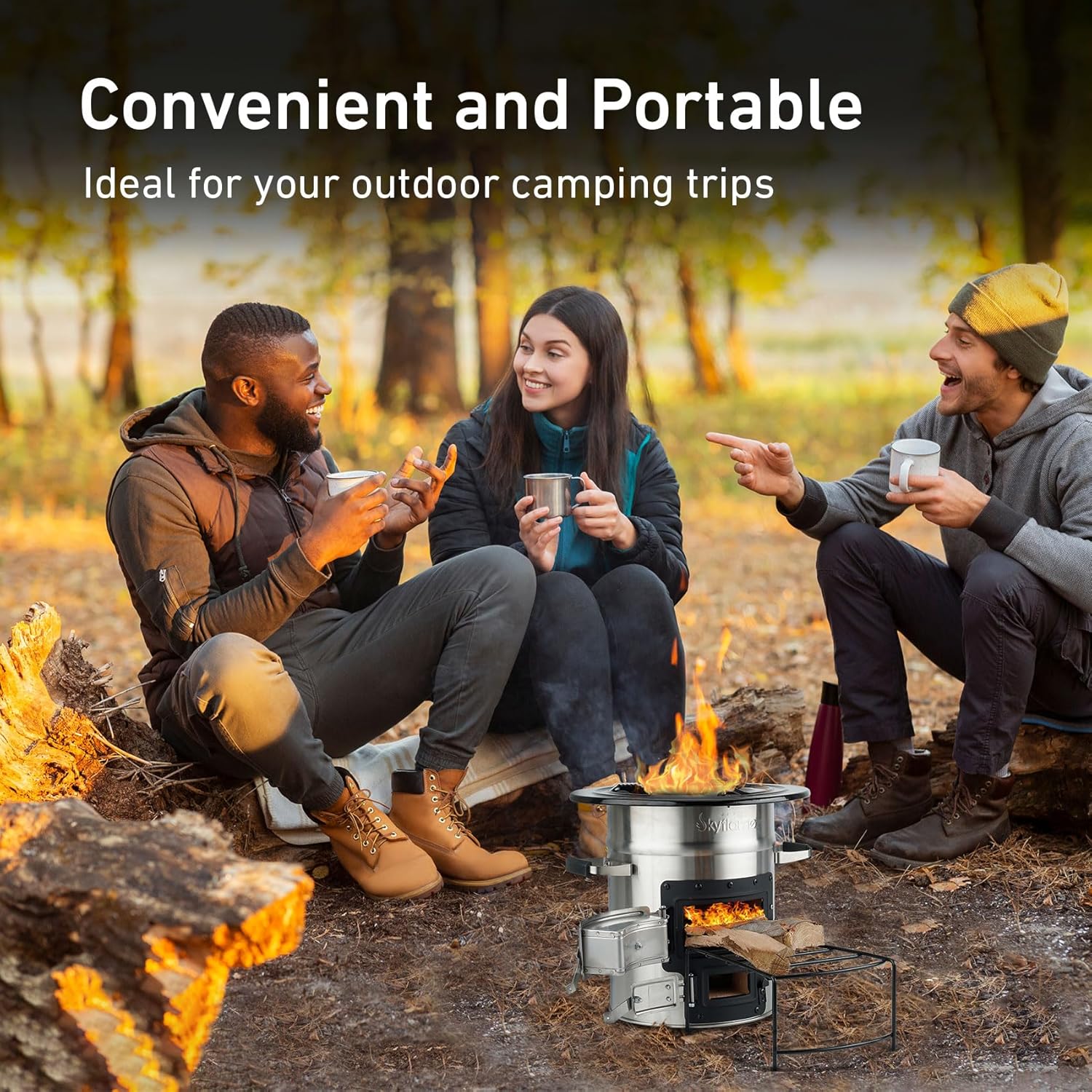 Stainless Steel Wood Burning Rocket Stove for Camping and Backpacking M537