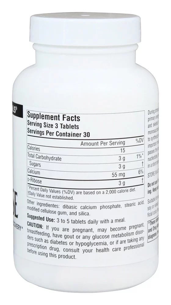 D-Ribose Powder 1000 mg, 90 Tablets Q420