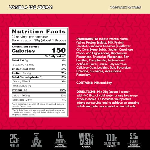 Strawberry Whey Protein Isolate Powder, 24 Servings O42594
