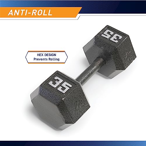 Cast Iron Hex Dumbbells, 3 to 100 lb, Sold Individually Y407051