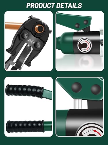 Copper Pipe Crimping Tool with 1/2", 3/4", and 1" Jaws J556