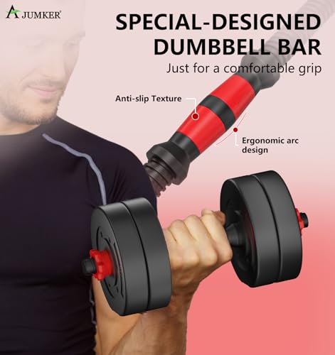 Adjustable Dumbbells Set, 20LBS Barbell for Home Gym Workout K53646