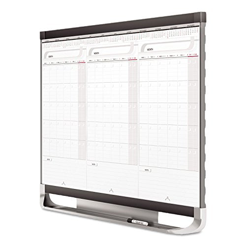 Sliding Three Month Calendar Board, 3 x 2 Feet, Erase Surface P809180