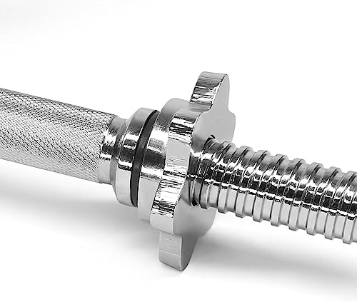 Threaded Dumbbell Handles with Rubber Grip, Fit 1" Plates Z53137