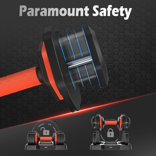 Adjustable Dumbbell Set, 5-25 lbs, Anti-Slip Handle A376657