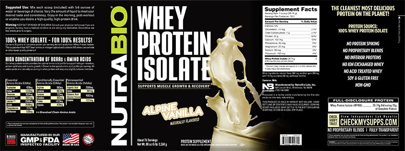Whey Protein Isolate Powder, Dutch Chocolate, 2 lbs G687