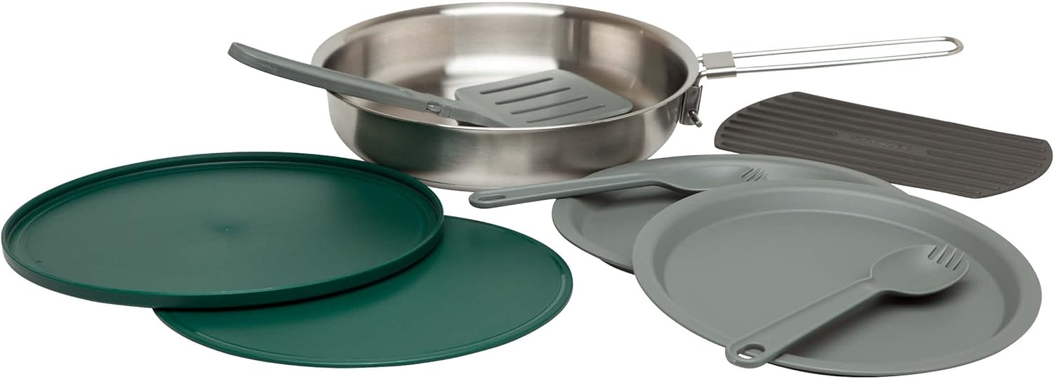 All-in-One Stainless Steel Fry Pan Set for Camping Cooking P9897