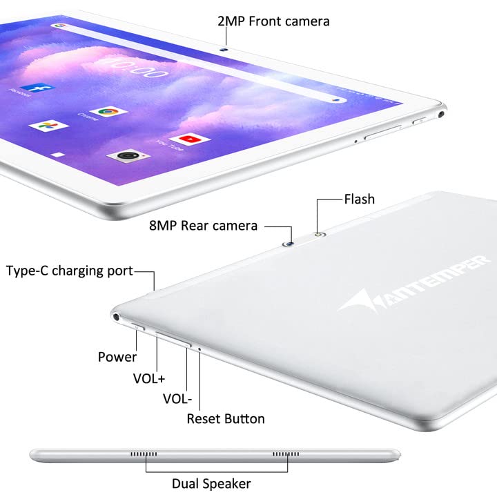10.1 Inch Android Tablet With Keyboard 5G WiFi 4GB RAM 64GB Storage X387