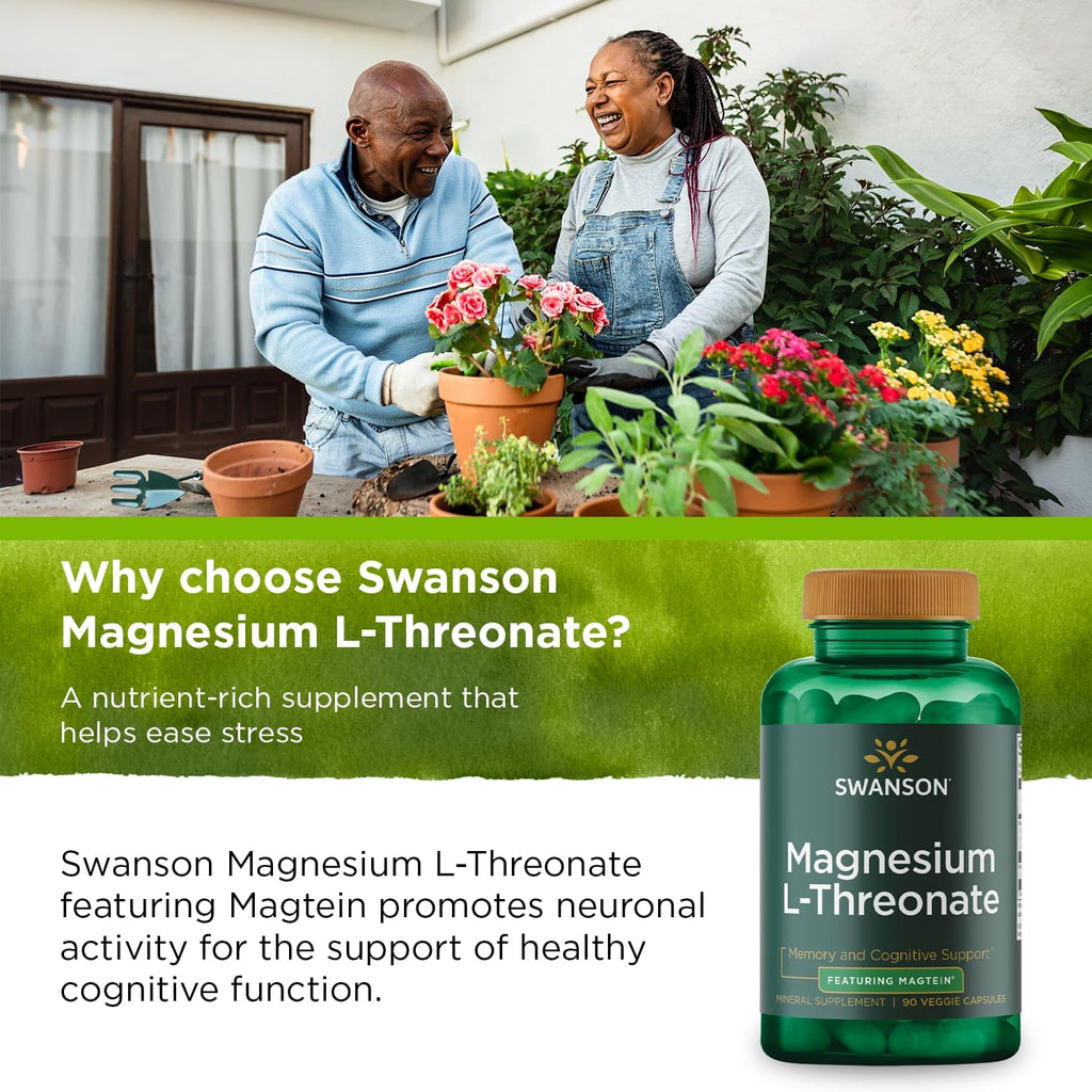 Magnesium L-Threonate Mineral Supplement, 90 Veggie Capsules X3053