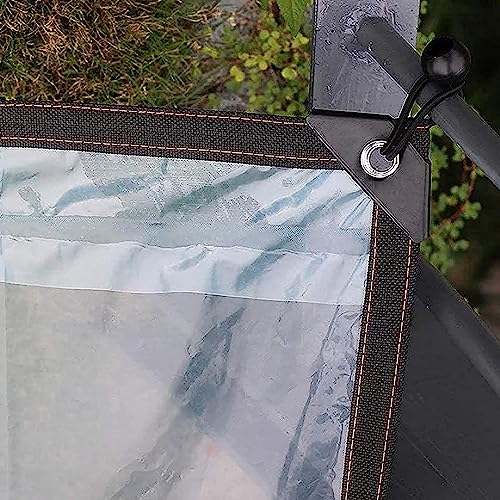 Clear Plastic Vinyl Tarp with Grommets, Heavy Duty Waterproof Sheeting H75341