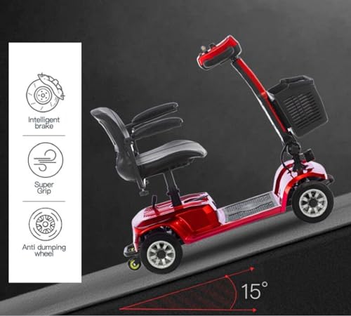 4 Wheel Mobility Scooter for Seniors, 400 lbs, Foldable Travel Scooter with Basket M322