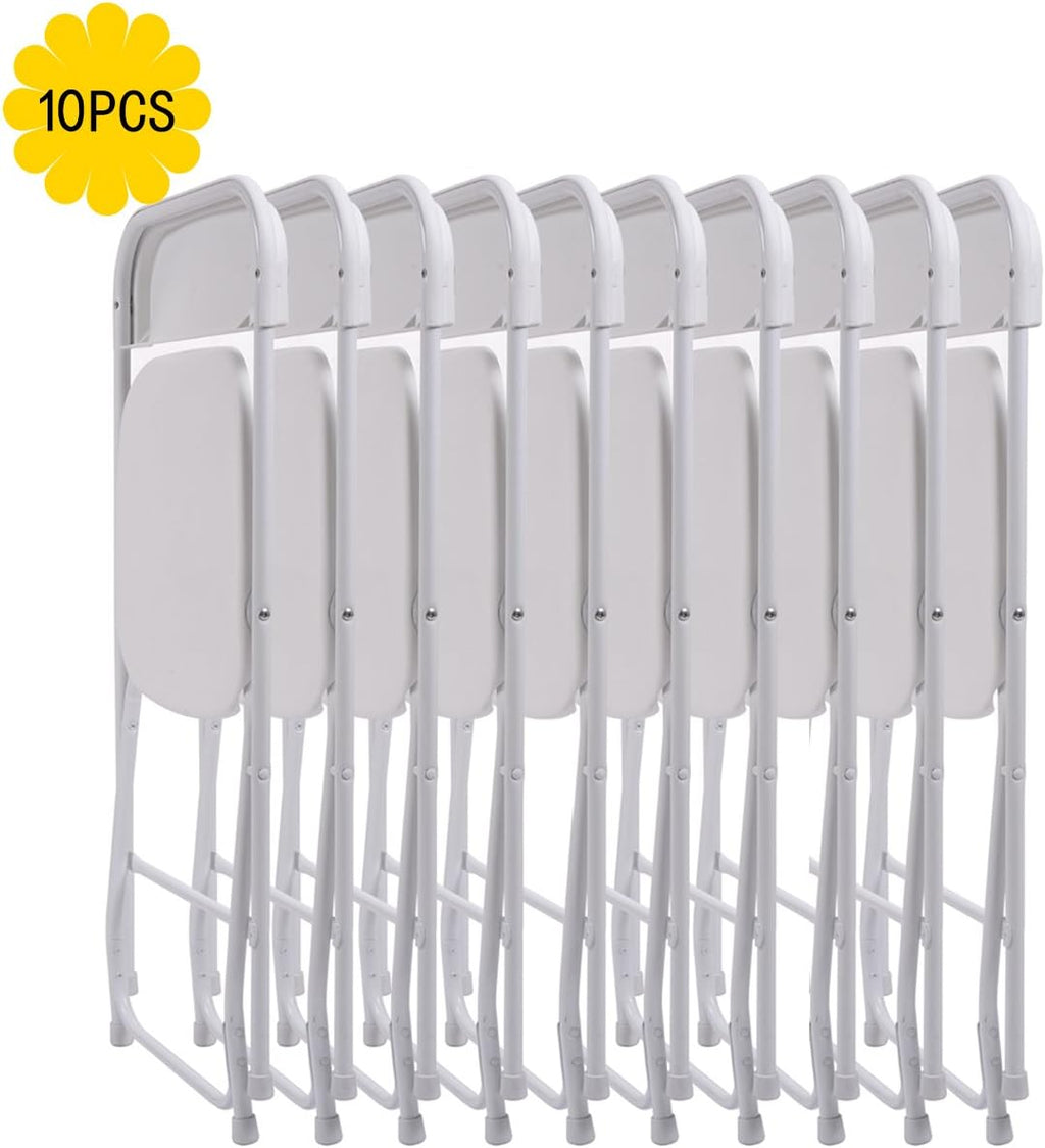 Plastic Folding Chair 10-Pack Stackable for Indoor & Outdoor Events W438358