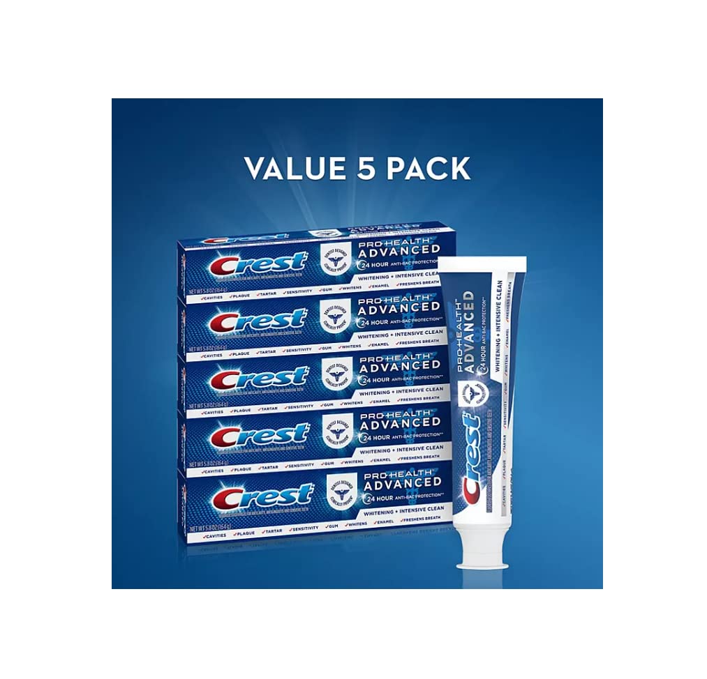 Advanced White Toothpaste, 5.8 oz, 5 Pack D1875