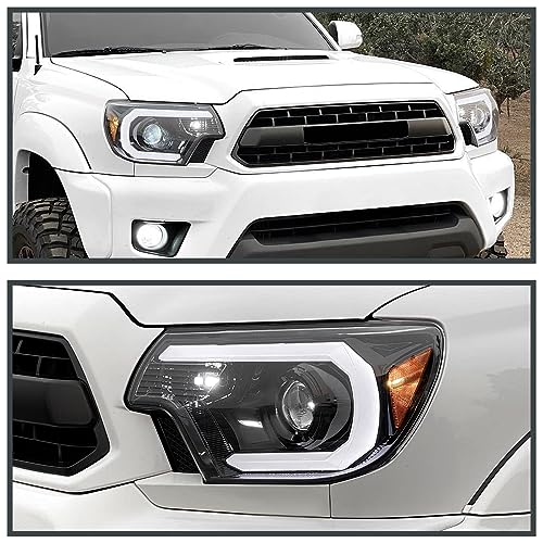 LED Light Bar Projector Headlights Compatible with 2012-2015 Toyota Tacoma Pair U1026