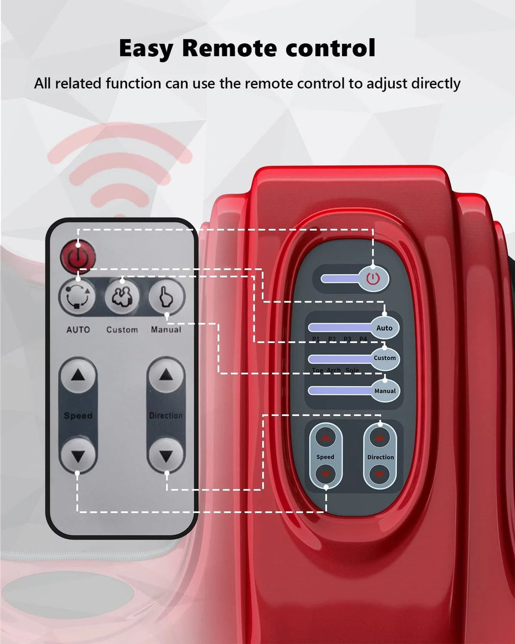 Foot Massager with Kneading and Rolling, 3 Modes and Remote E12131