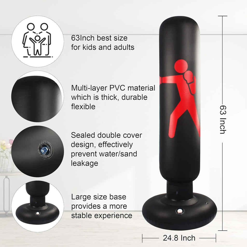 Freestanding Inflatable Punching Bag for Adults MMA Kickboxing Training N604