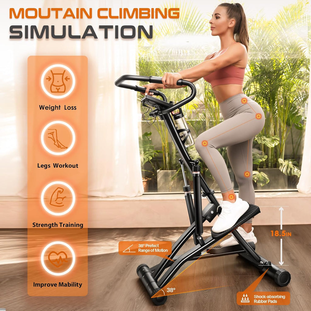 Stepper for Home Cardio & Climbing Training, Hydraulic Fitness Stepper with 12-Level Cylinders and LCD Monitor D73391