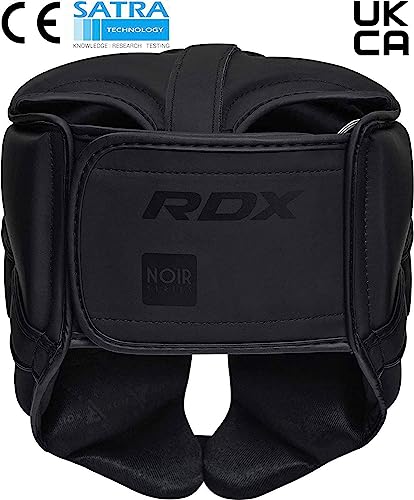 Boxing Headgear Sparring Grappling, Maya Hide Leather, Multi Layered Padding, Black M627425