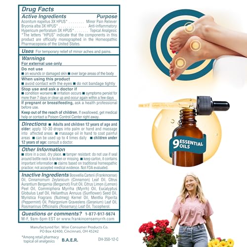 Foot Pain Relief Rubbing Oil with Essential Oils, 2 Pack T444