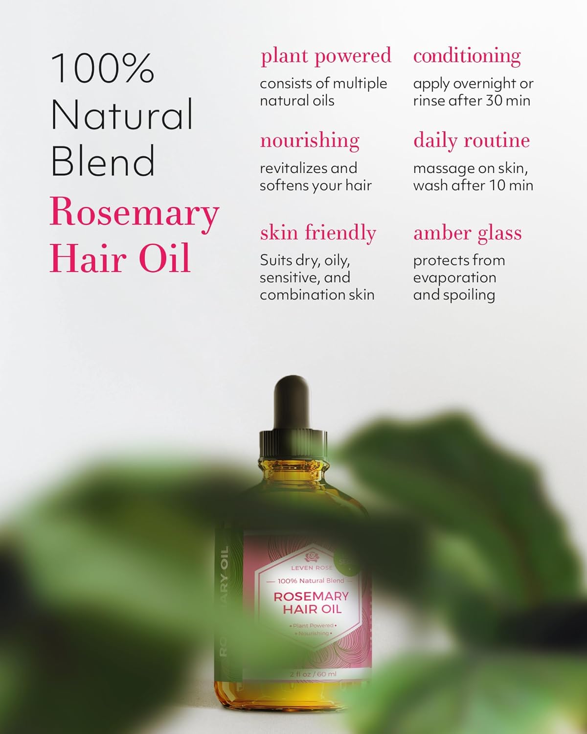Organic Rosemary Hair Growth Oil with Castor, 2 oz K217200