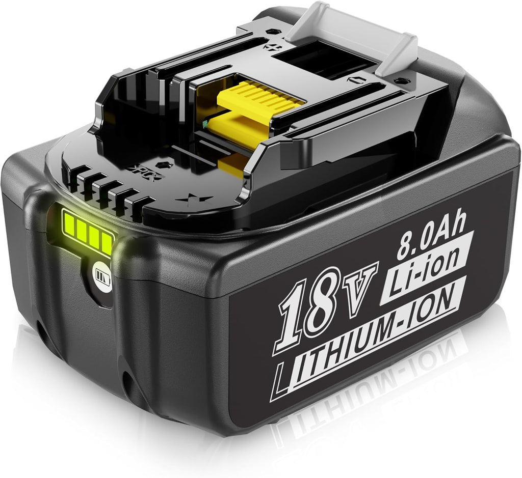 【REAL 8.0Ah】 18V Replace Battery for Makita 18V Battery with LED Indicator BL1830 BL1850 BL1840 BL1845 BL1815 BL1820 BL1860B LXT-400 Cordless Power Tools Lithium-ion Battery