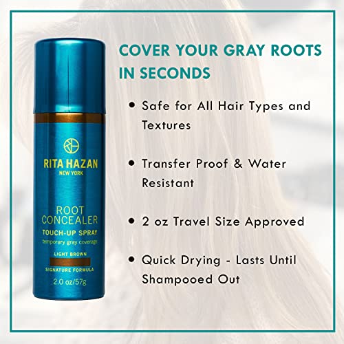 Root Concealer Touch Up Spray - Quick Drying, Water-Resistant Temporary Hair Color for Gray Roots - 2 oz L850477