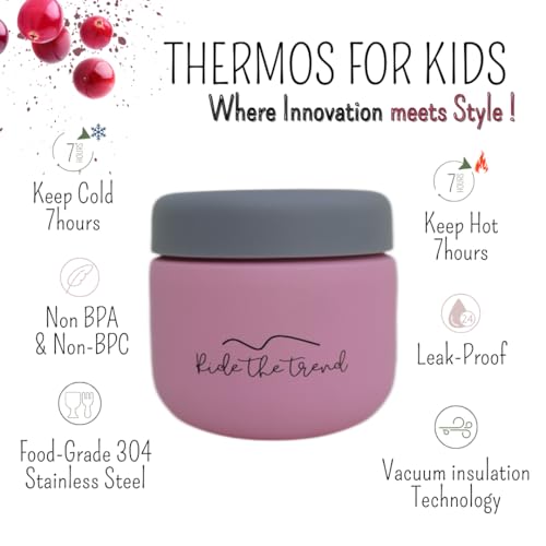 Stainless Steel Vacuum Insulated Food Jar, Leak-Proof Soup Thermos for Kids and Adults H58736