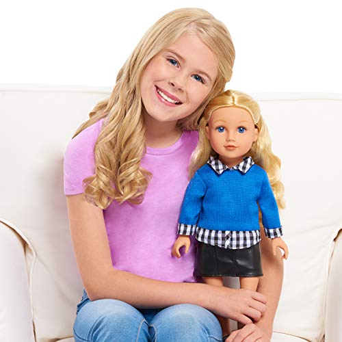18-Inch Hand Painted Doll with Blonde Hair and Blue Eyes D3701