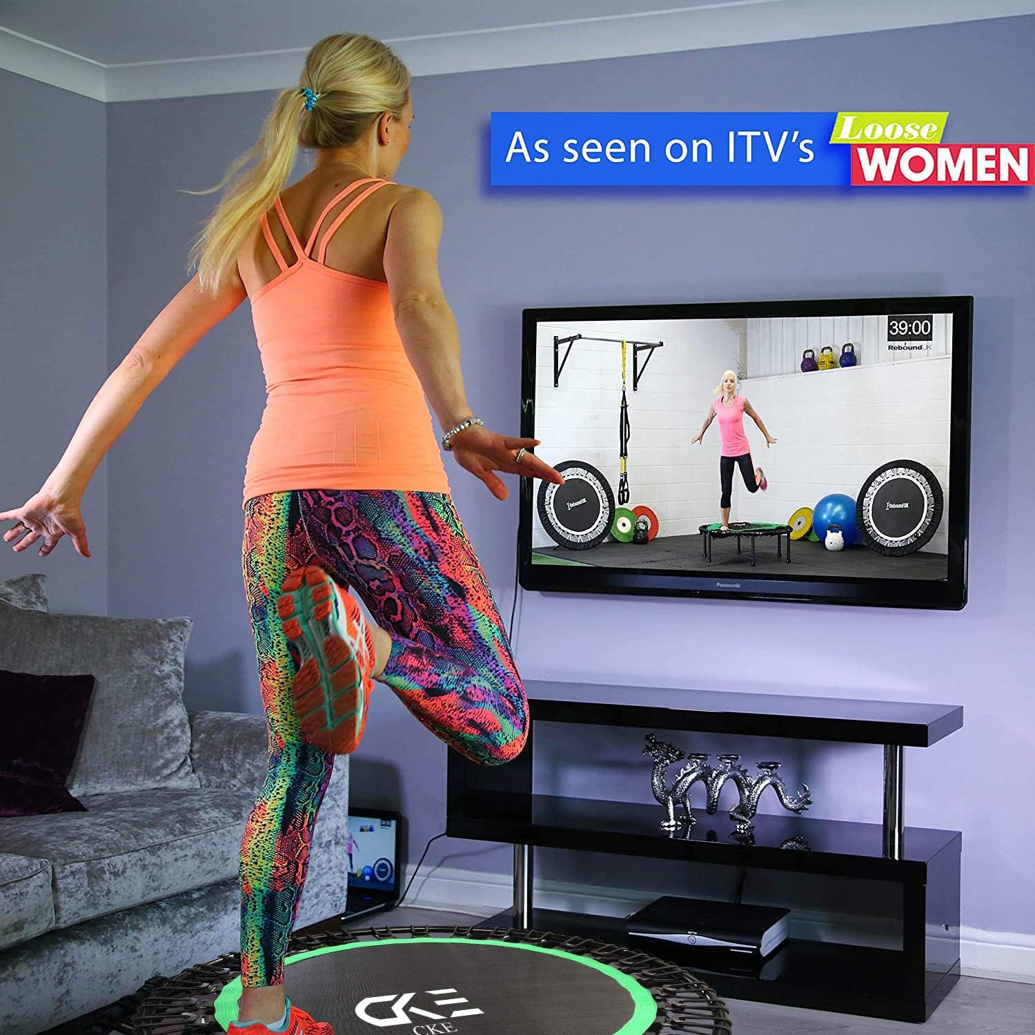 40 Inch Mini Trampoline for Adults Kids with Safety Anti-Skid Pads B9682